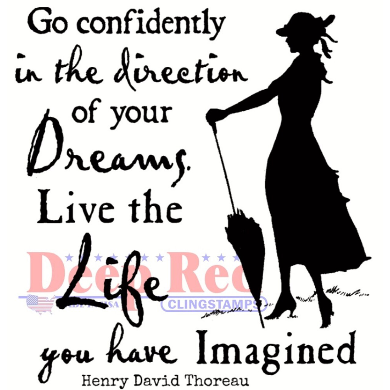 Deep Red Stamps Life Imagined Rubber Cling Stamp 3 x 3.1 inches